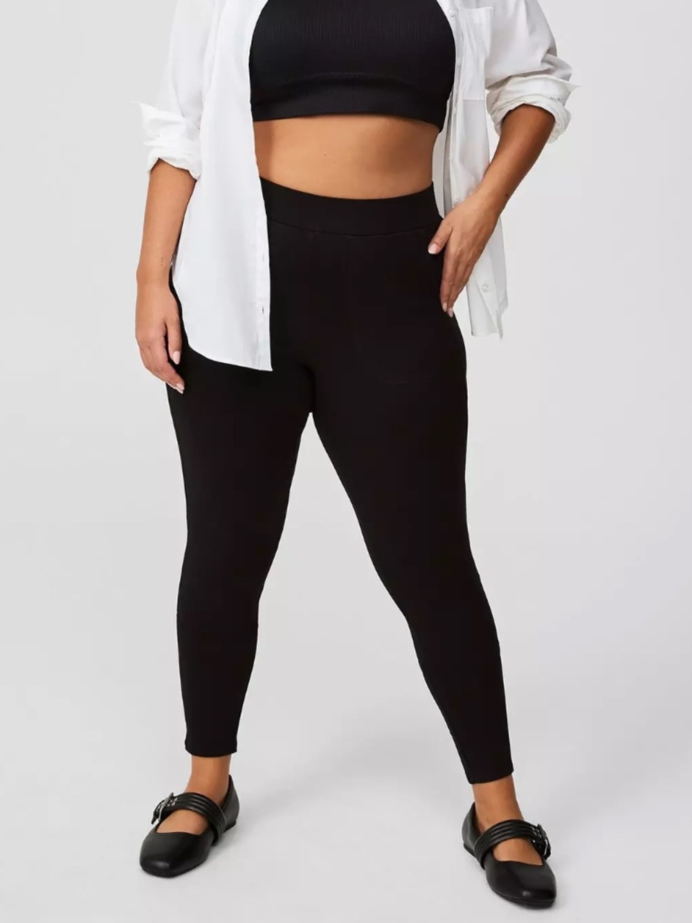 Torrid Leggings 6X (30) Black Full Length Pockets High Rise Premium Plus Size